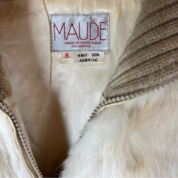 Vintage rabbit real fur chunky knit jacket - Picture 2 of 3